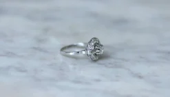 Bague Cible Art Déco Or Blanc Platine Diamant