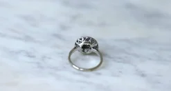 Bague cible Art Déco Or blanc Platine Diamants