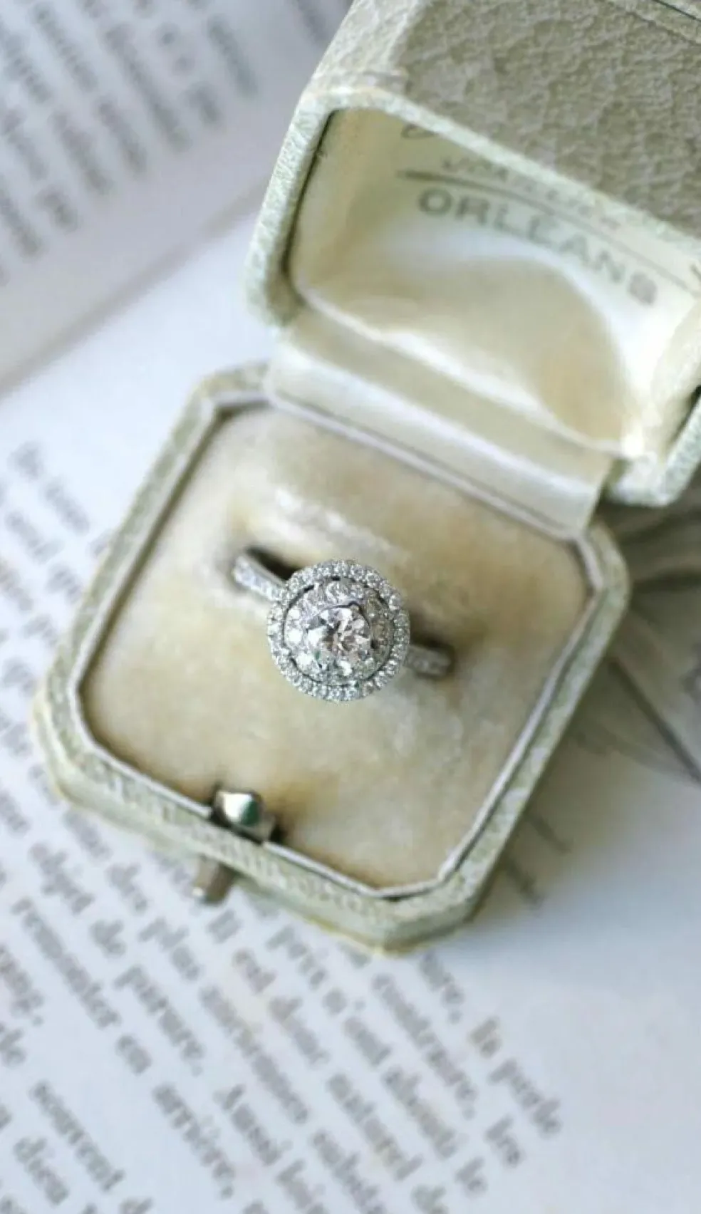 Bague Cible Double Entourage or blanc diamants