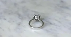 Bague Cible Double Entourage or blanc diamants