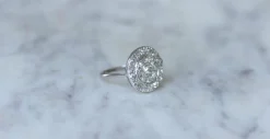 Bague Cible Ronde Art Deco Diamants 1,60 Cts