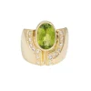 Bague cigare en or jaune et diamants péridot des années 80