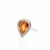 Bague citrine de 4,06cts et diamants