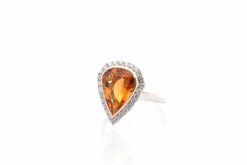 Bague citrine de 4,06cts et diamants