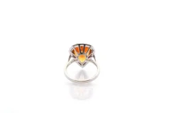 Bague citrine de 4,06cts et diamants