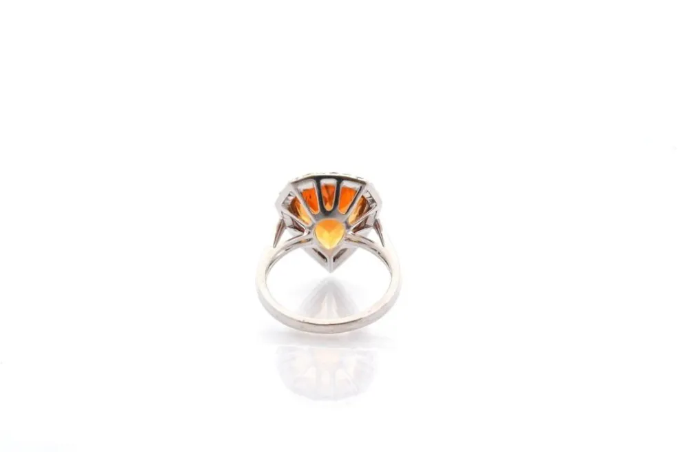 Bague citrine de 4,06cts et diamants