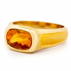 Bague Citrine Deux Têtes de Puma