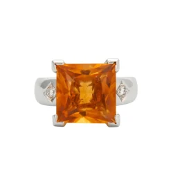 Bague Citrine Diamants