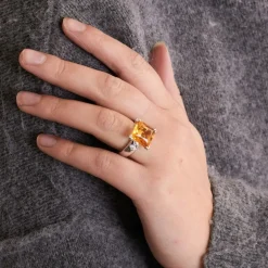 Bague Citrine Diamants