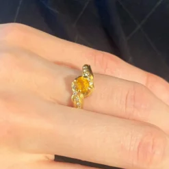 Bague Citrine Diamants