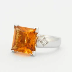 Bague Citrine Diamants