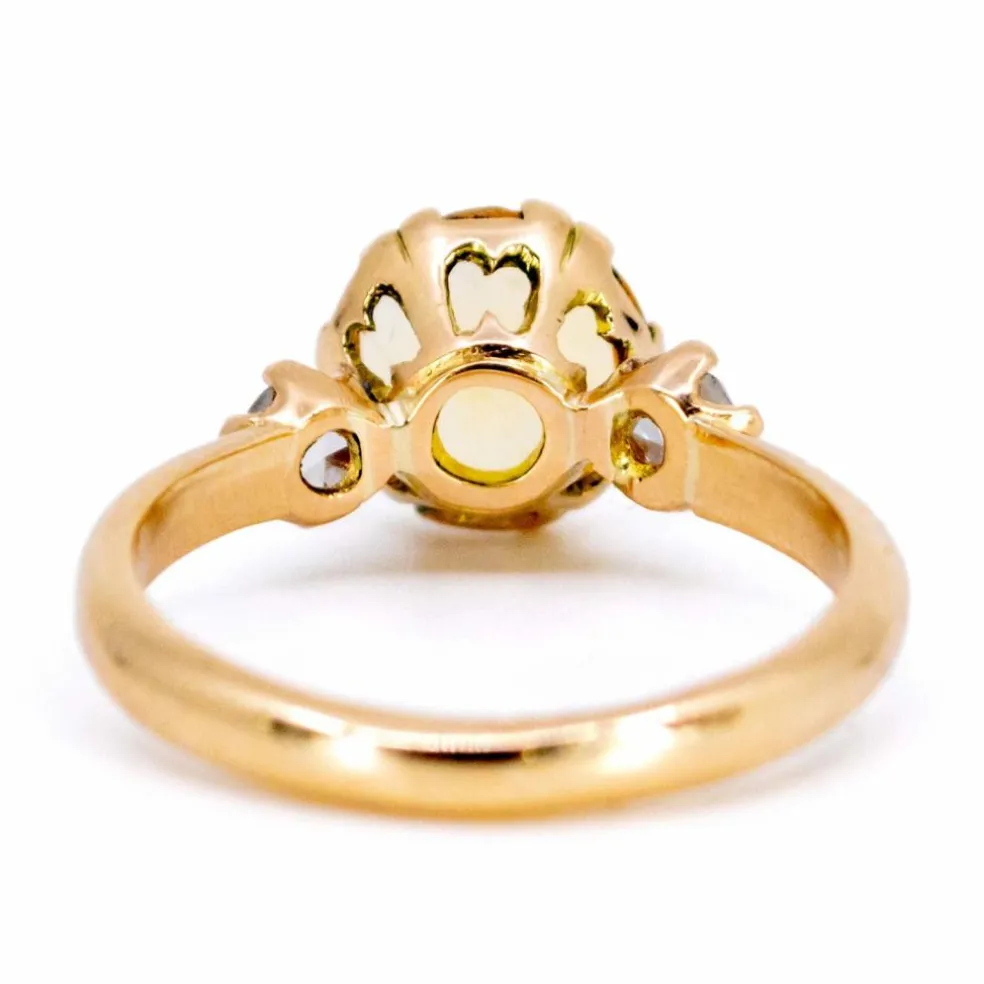 Bague citrine, diamants