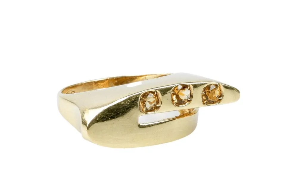 Bague citrine en or jaune 18 carats
