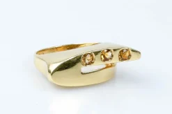 Bague citrine en or jaune 18 carats