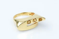 Bague citrine en or jaune 18 carats