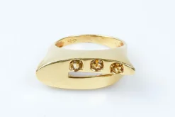 Bague citrine en or jaune 18 carats