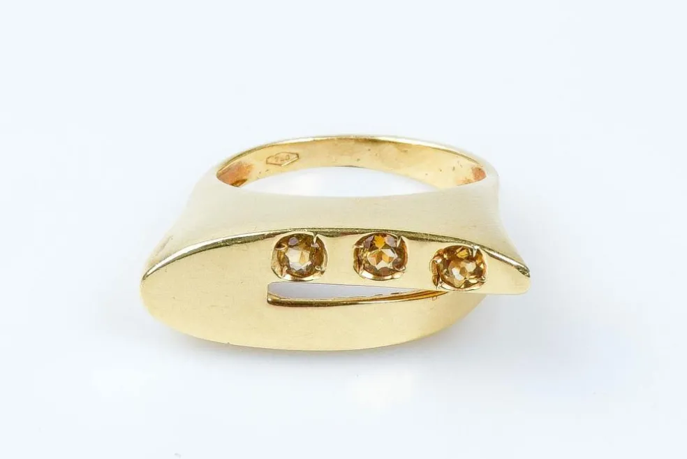 Bague citrine en or jaune 18 carats