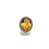 Bague citrine et diamants