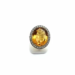 Bague citrine et diamants