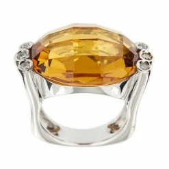 Bague citrine et diamants