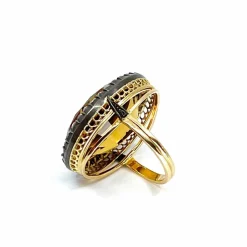 Bague citrine et diamants