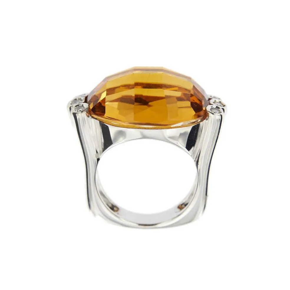 Bague citrine et diamants
