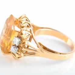 Bague citrine et ses 4 diamants
