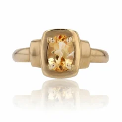 Bague citrine or jaune d'occasion