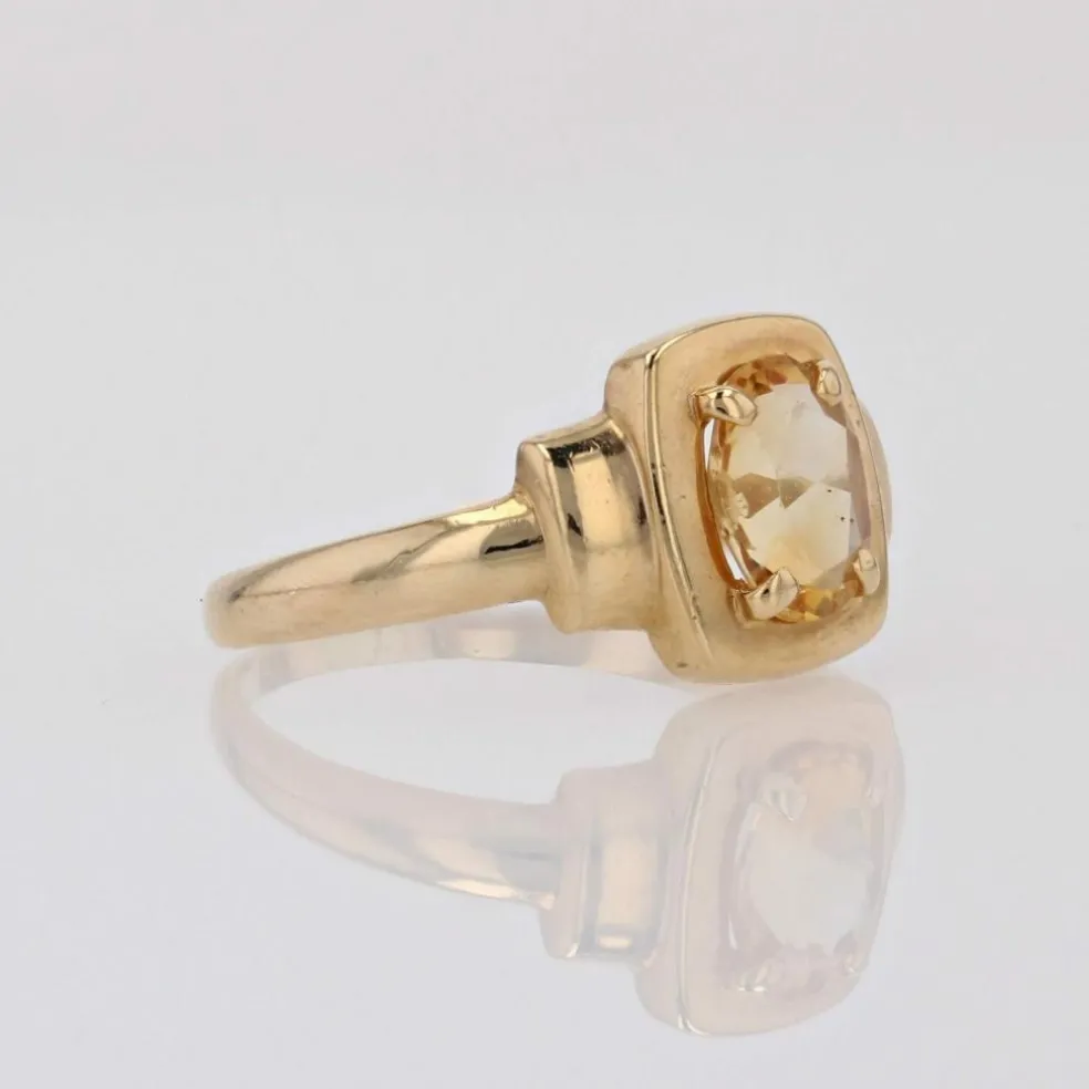 Bague citrine or jaune d'occasion