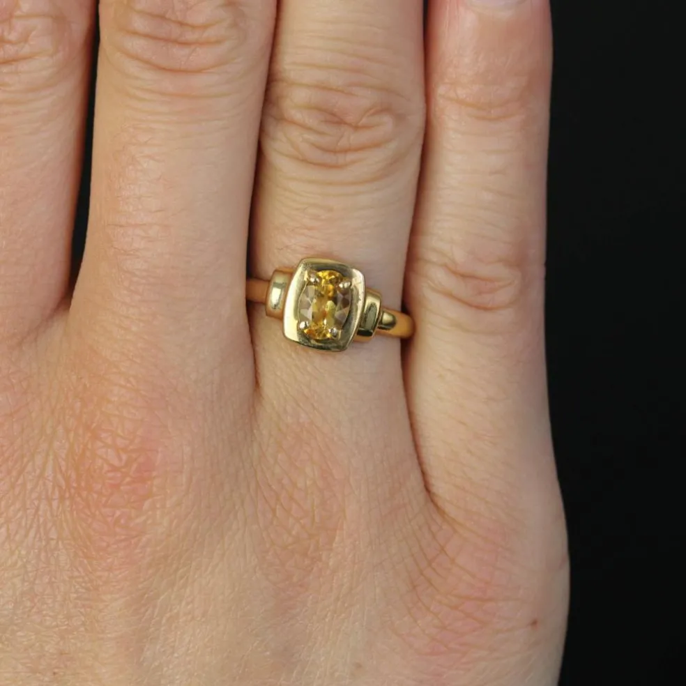 Bague citrine or jaune d'occasion