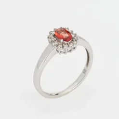 Bague citrine orange diamants