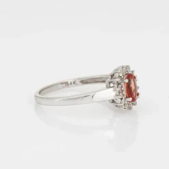 Bague citrine orange diamants