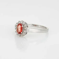 Bague citrine orange diamants