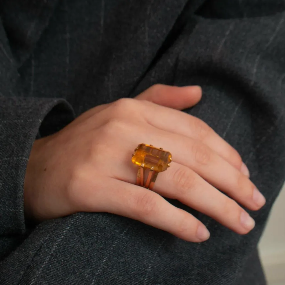 Bague Citrine rectangulaire