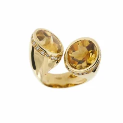 Bague citrines et diamants