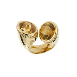Bague citrines et diamants
