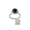 Bague classique en or blanc diamants et saphir certificat IGI