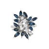 Bague cluster - or gris, saphirs et diamants
