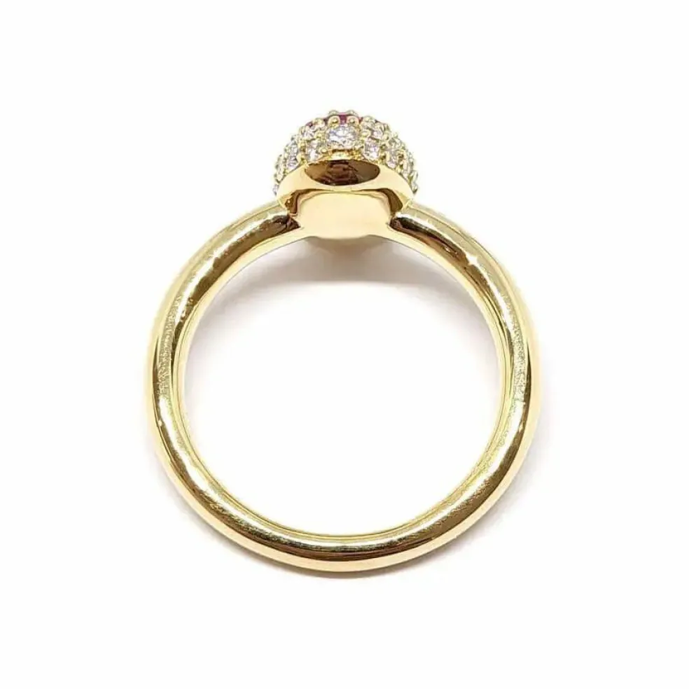 Bague coccinelle en Or jaune, rubis & diamants