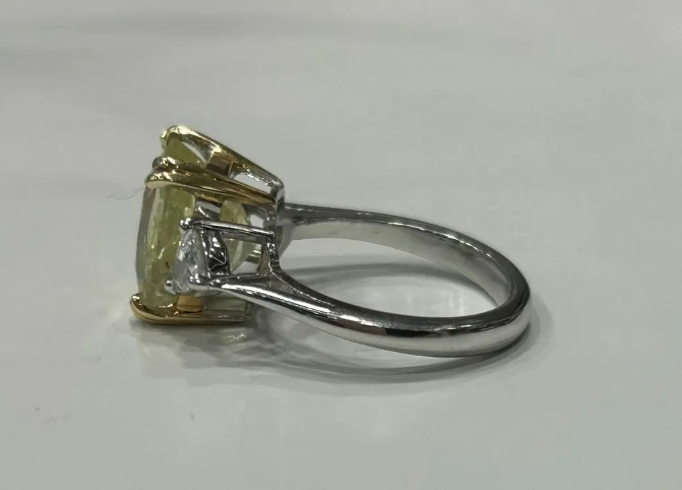 Bague Cocktail 2 ors, saphir, diamants