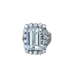 Bague Cocktail Aigue-Marine et Diamants
