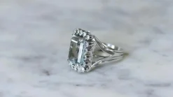 Bague Cocktail Aigue-Marine et Diamants