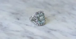 Bague Cocktail Aigue-Marine et Diamants