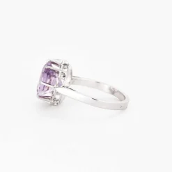 Bague cocktail améthyste en or blanc