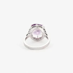 Bague cocktail améthyste en or blanc