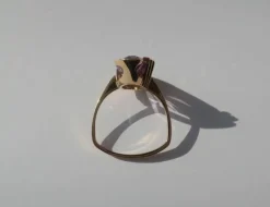Bague cocktail améthyste rose de France ovale