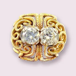 Bague Cocktail Années 50 Or Jaune Diamants