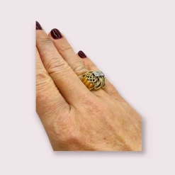 Bague Cocktail Années 50 Or Jaune Diamants