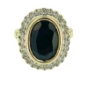Bague cocktail Art déco 2 ors saphir 6,30 carats et diamants certificat IGI