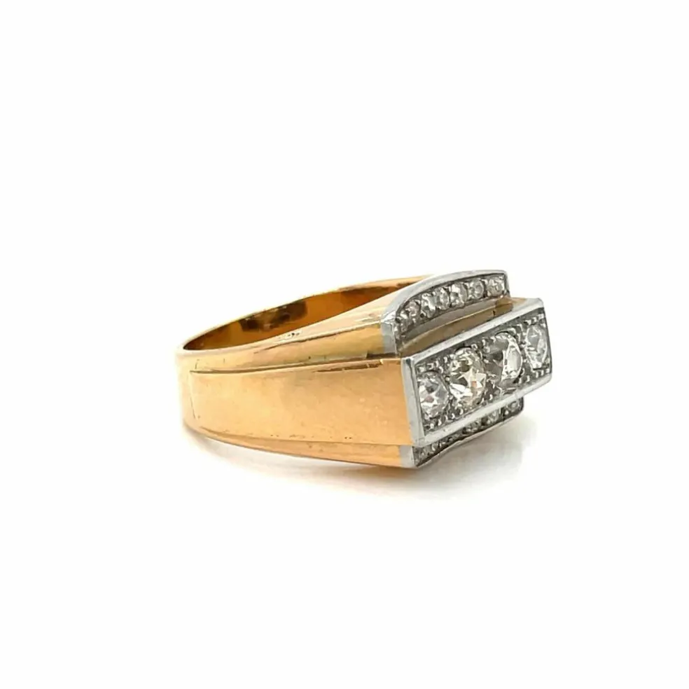 Bague Cocktail Art Déco Diamants